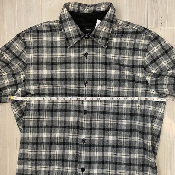 Theory Men's Plaid Button Down Shirt Size L - Picture 2 of 5